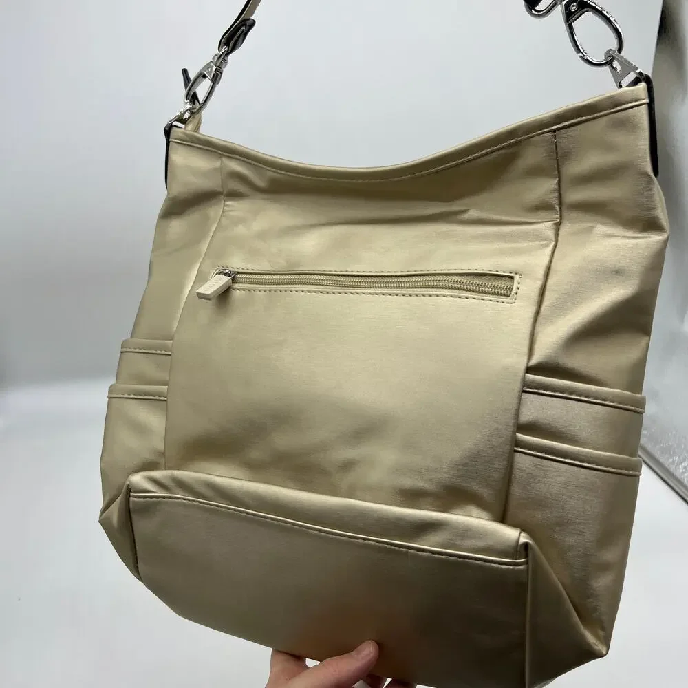 IHKWIP Zig Zag Quilted Go Getter Shoulder Bag with Crossbody Strap Met Champagne